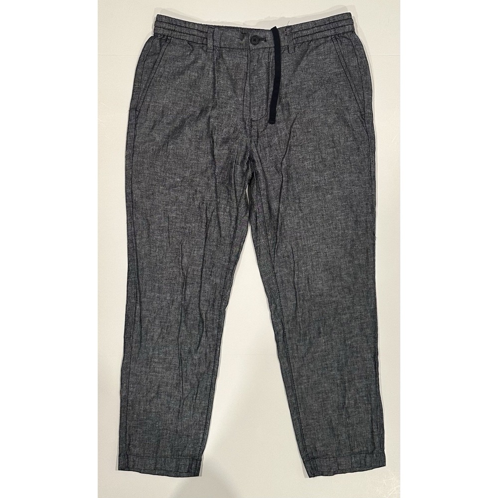 Banana Republic Mens Mason Athletic Tapered Pants Size 33x30 Linen Blend Gray